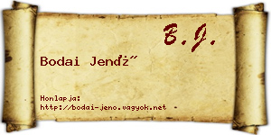 Bodai Jenő névjegykártya
