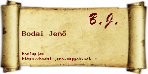 Bodai Jenő névjegykártya